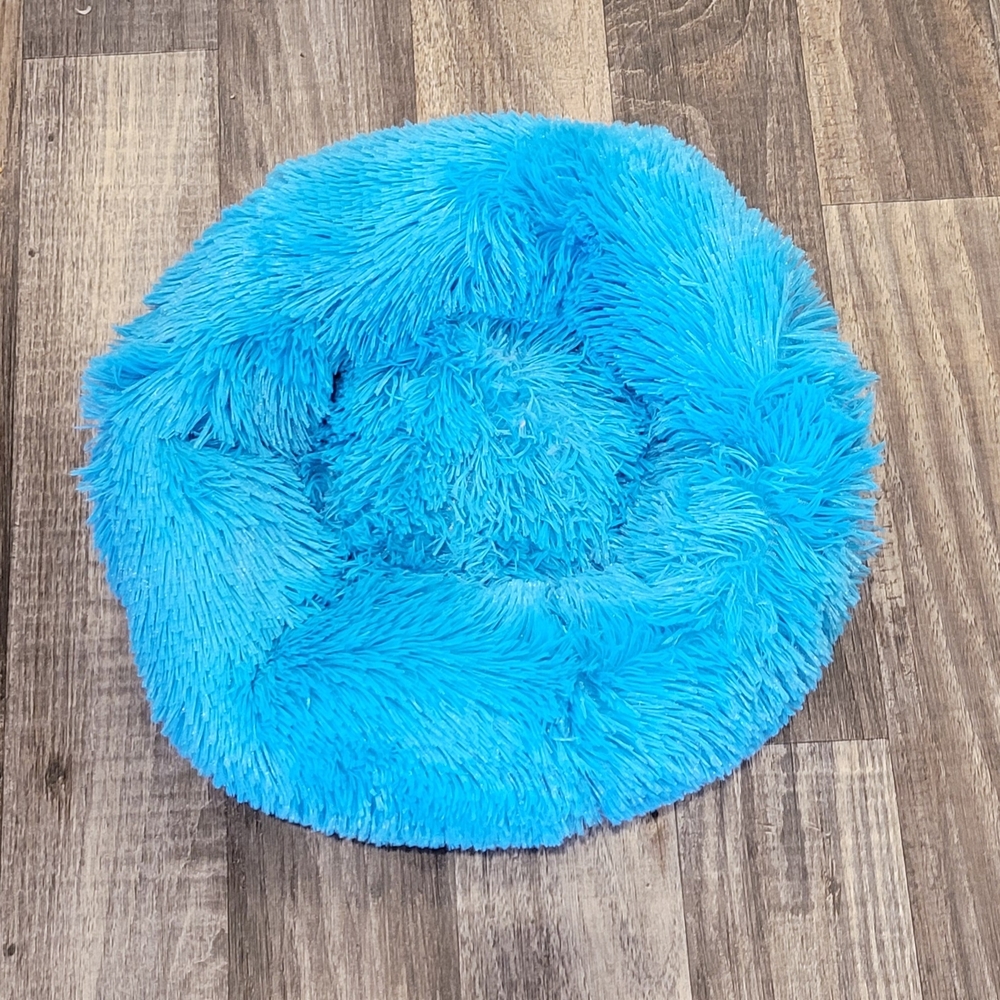 NEW Plush Calming Dog Puppy Bed Donut Blue